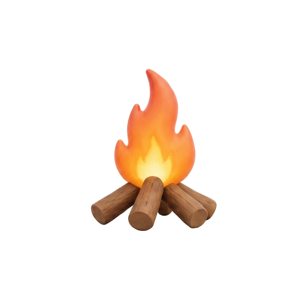 Campfire representing connection and shared leadership