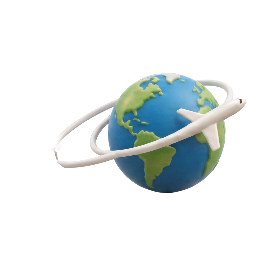 Globe and aircraft representing a programme designed to scale globally